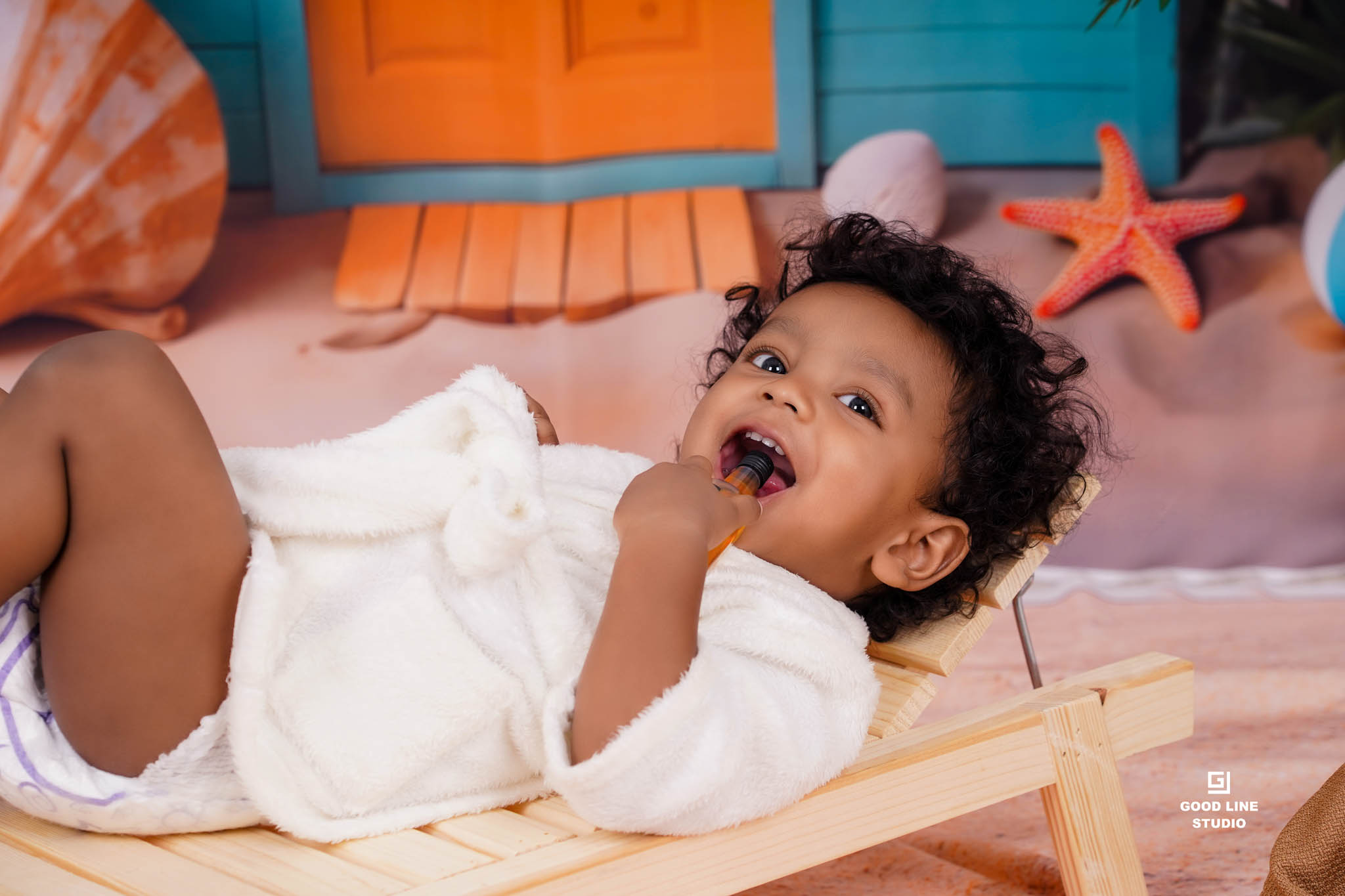Smiling baby indoor photoshoot in Madurai